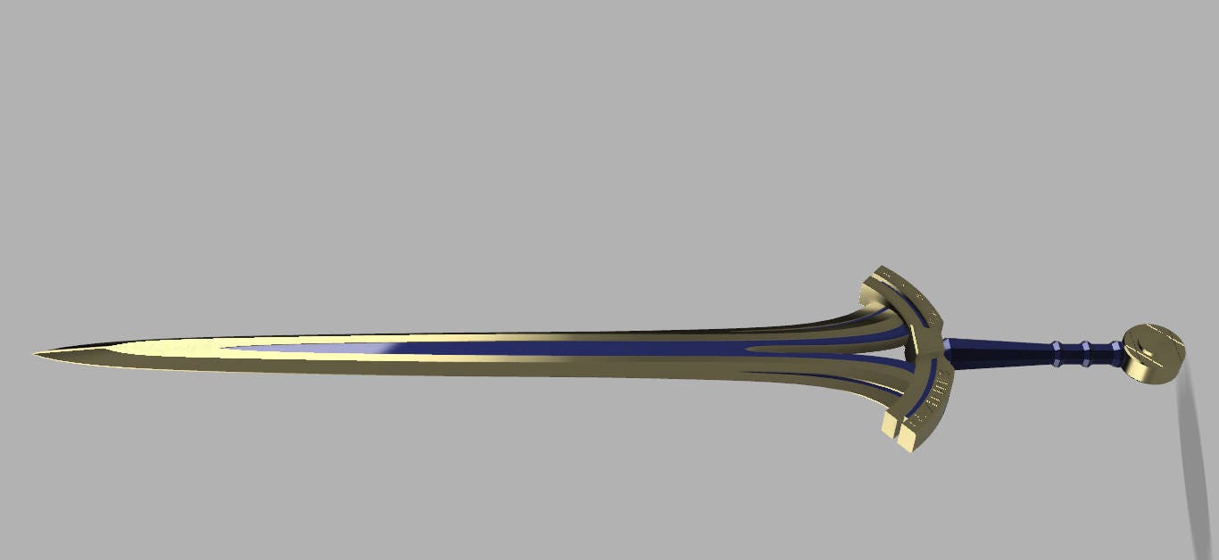 Excalibur Prototype Sword for cosplay - Digital files for 3D printing